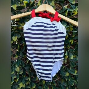 4/$25 • Tommy Hilfiger Striped Halter Bathing Suit‎